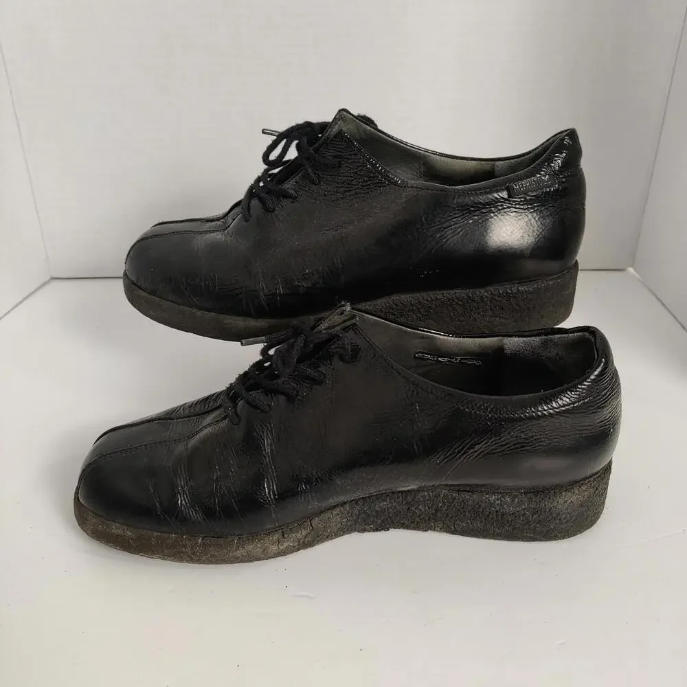 Mephisto Black Patent Leather Shoes Size US 7 Vintage Orthopedic - Picture 2 of 9